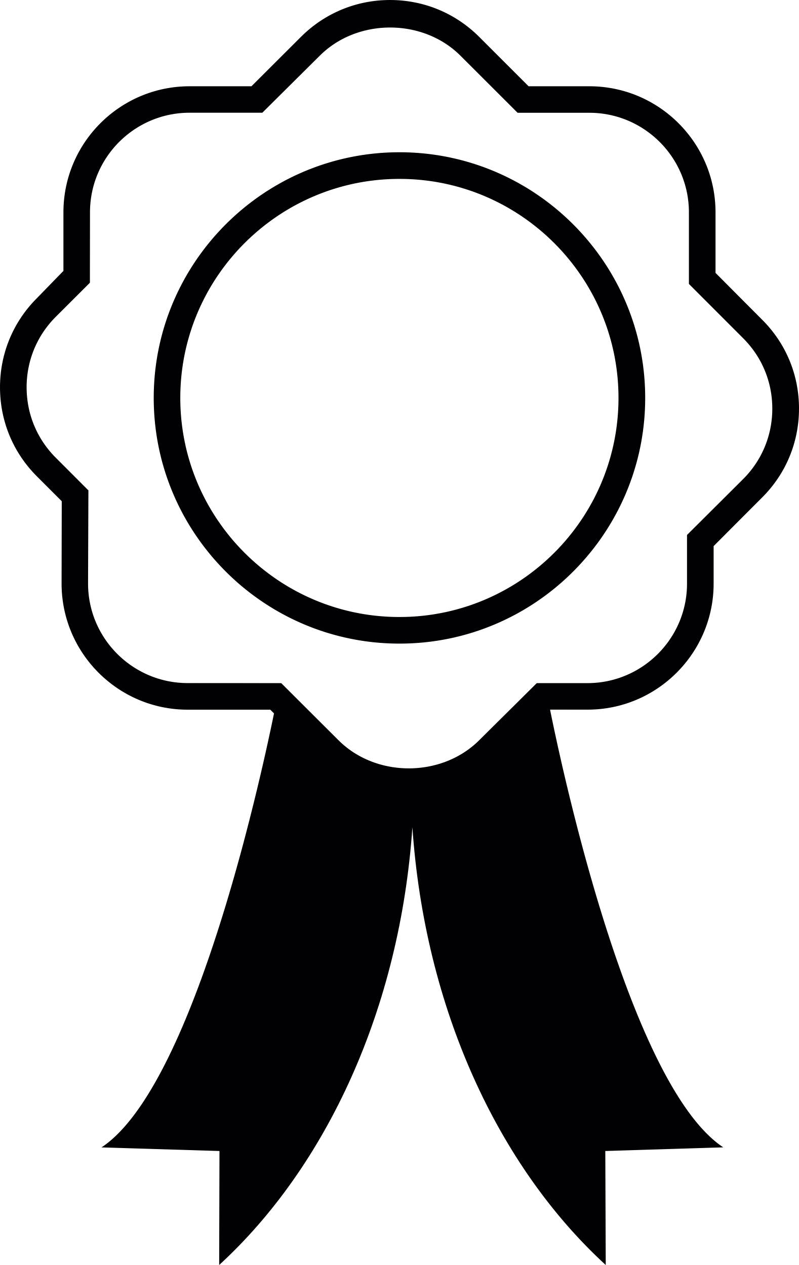 Insignia And Ribbon Outline Svg Vector Free Vectors